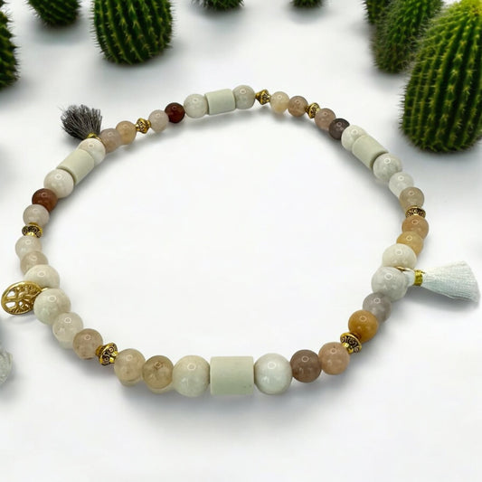 Zeckenhalsband Naturstein & Armband DESERT