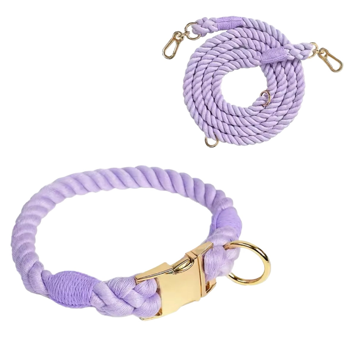 Hundehalsband & Hundeleine Set LILA LAVENDEL