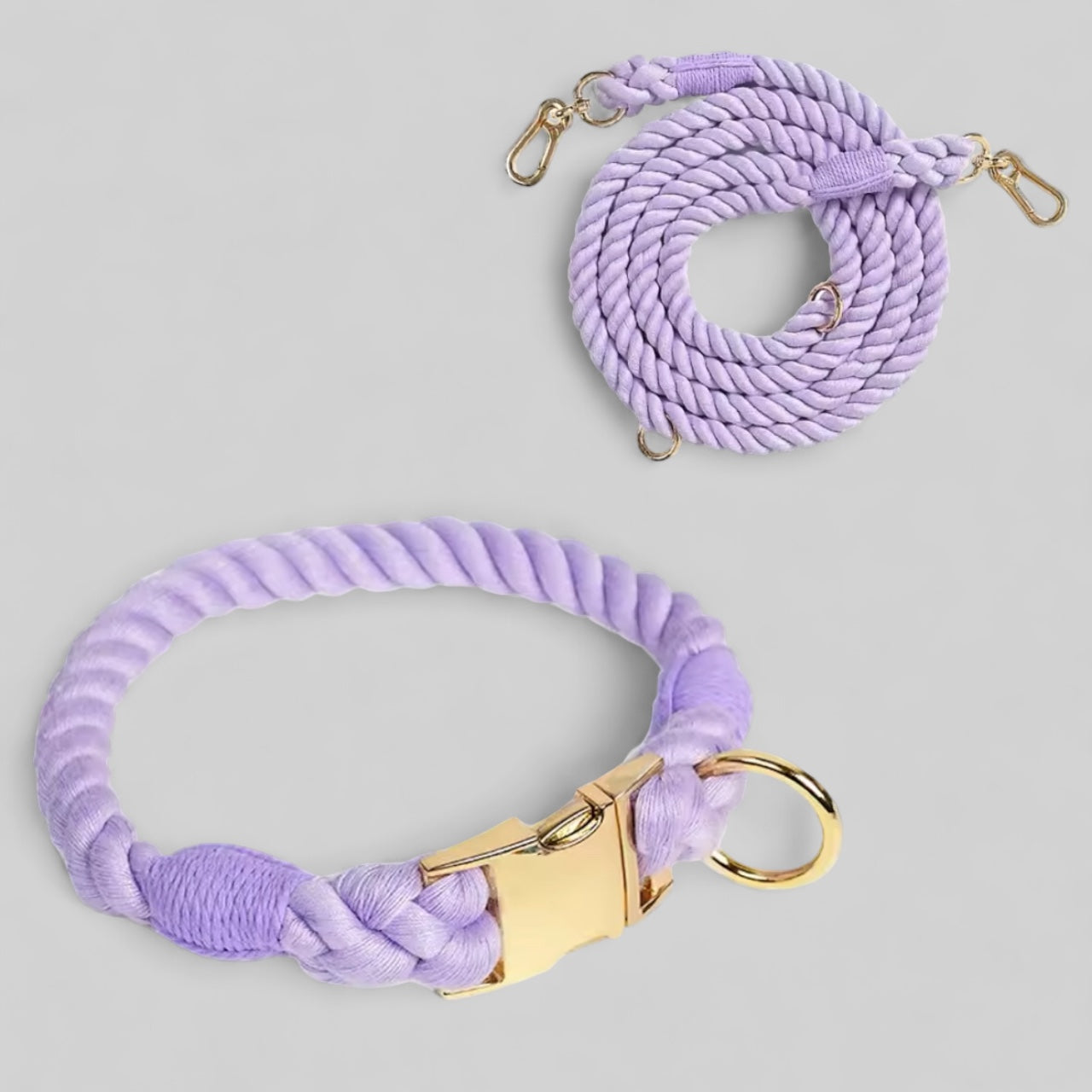 Hundehalsband & Hundeleine Set LILA LAVENDEL