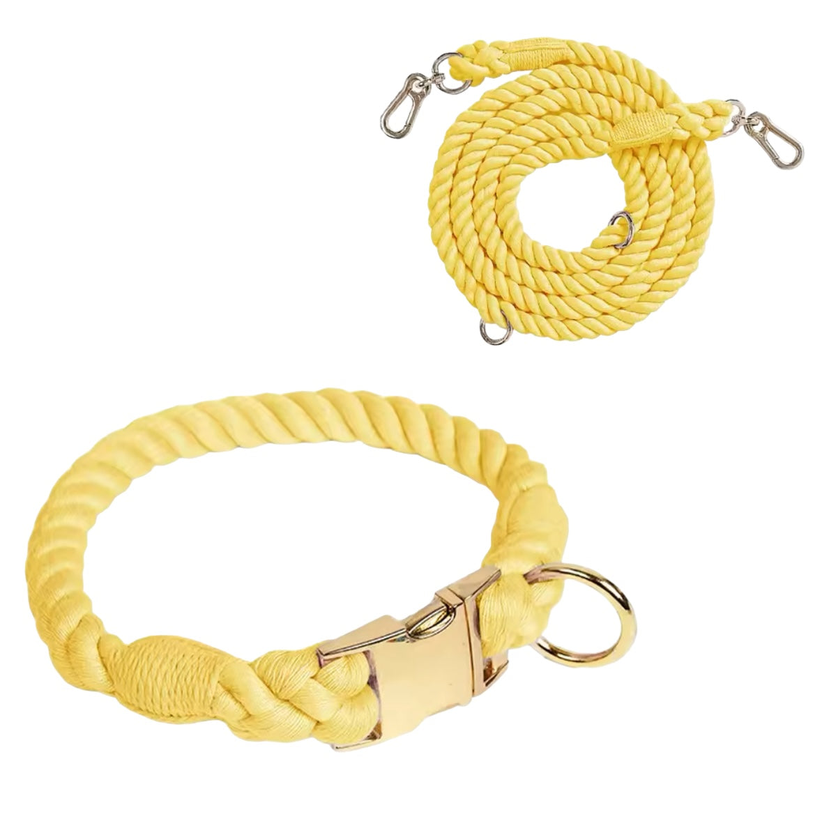 Hundehalsband & Hundeleine GELB FLOWER