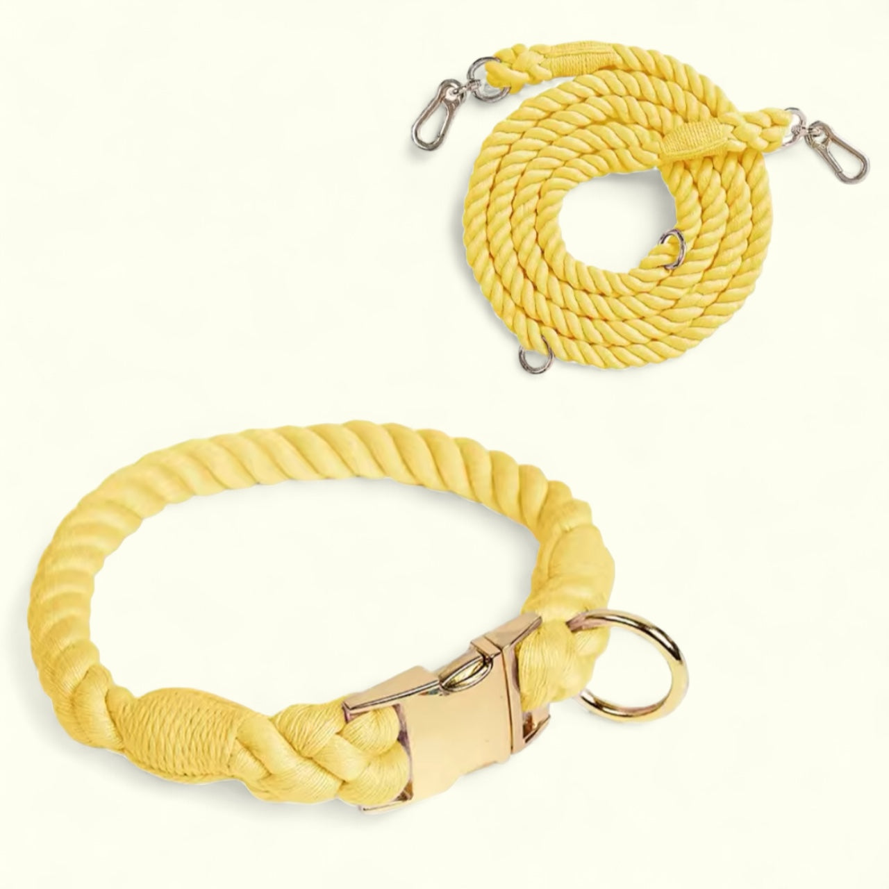 Hundehalsband & Hundeleine GELB FLOWER