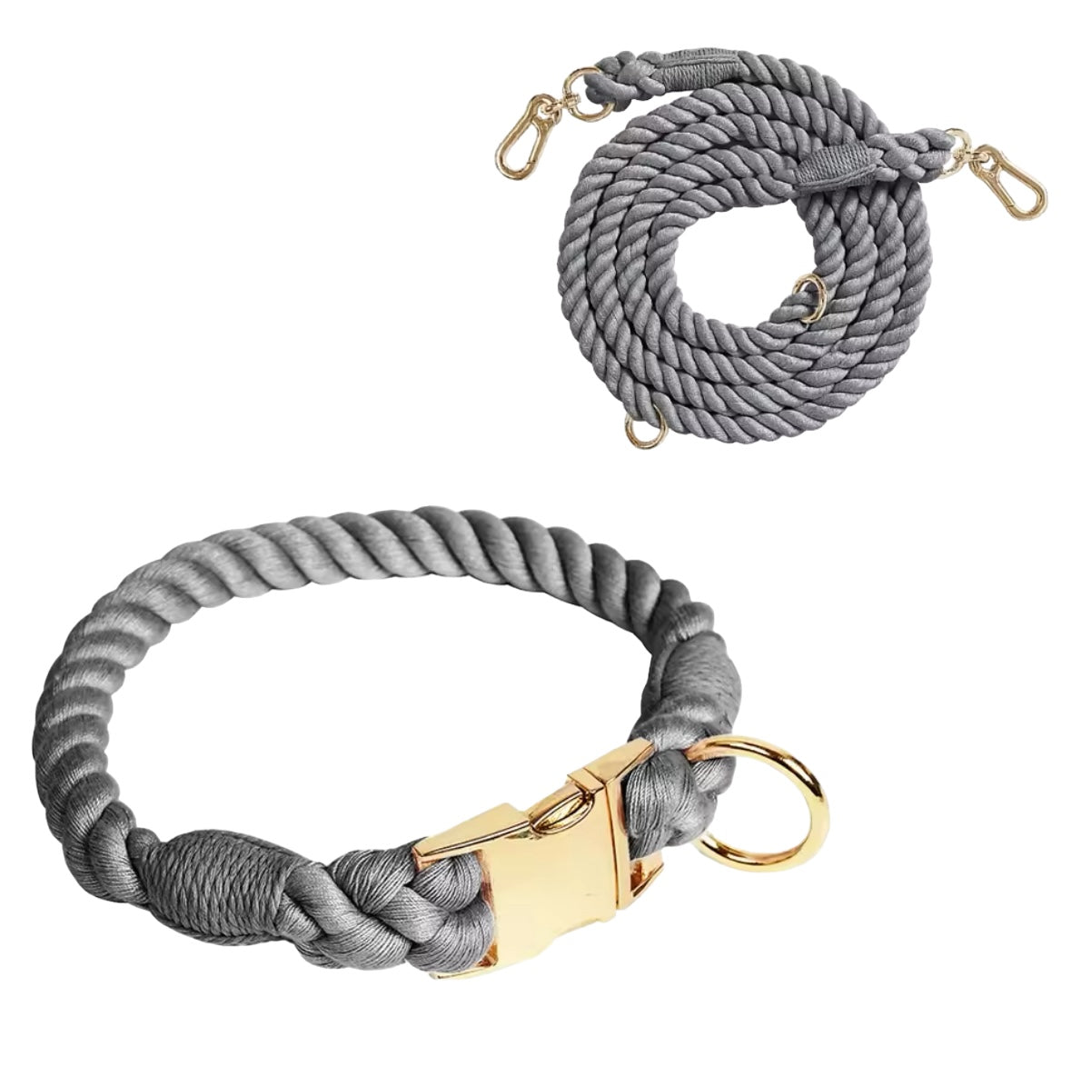 Hundehalsband & Hundeleine GRAU NERO