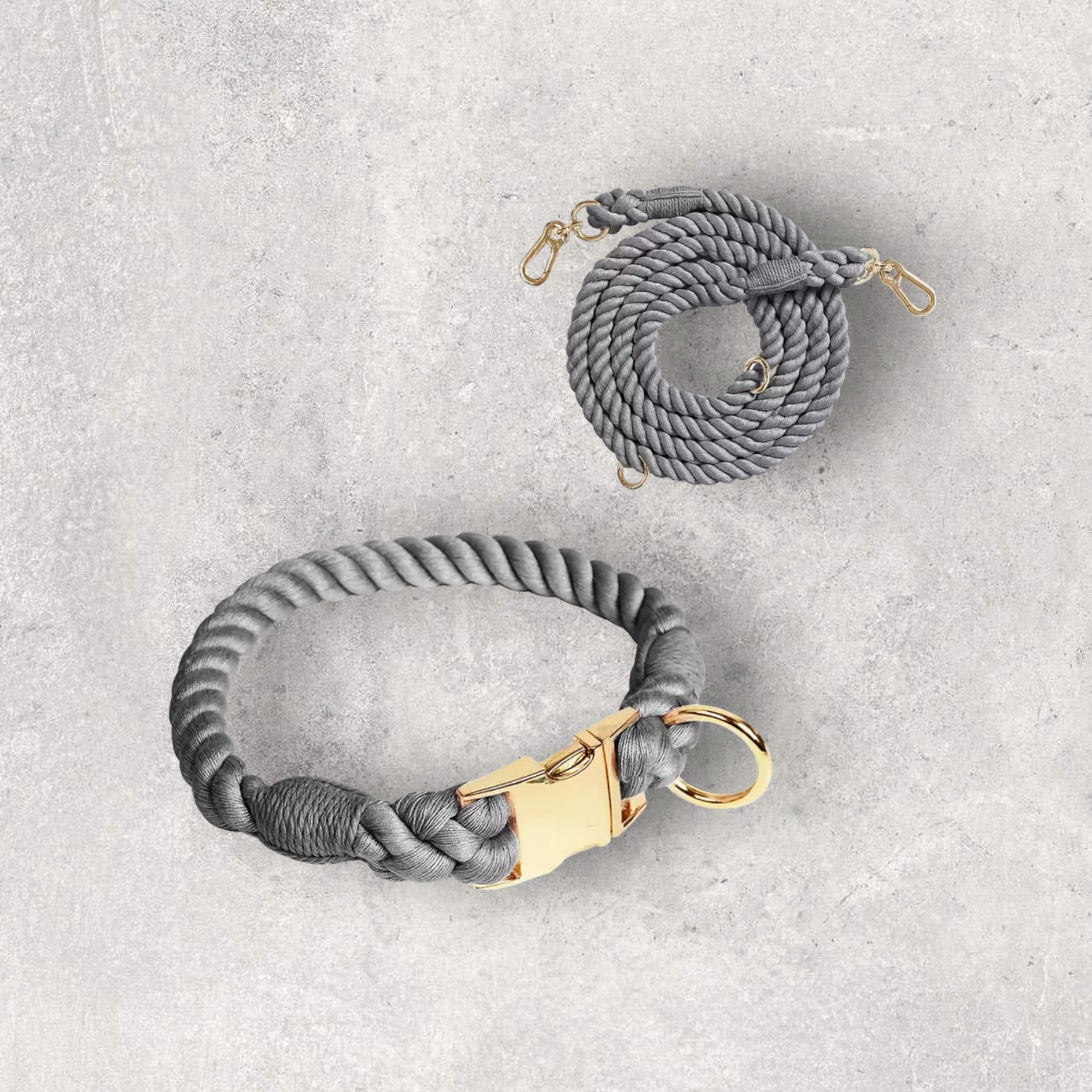 Hundehalsband & Hundeleine GRAU NERO