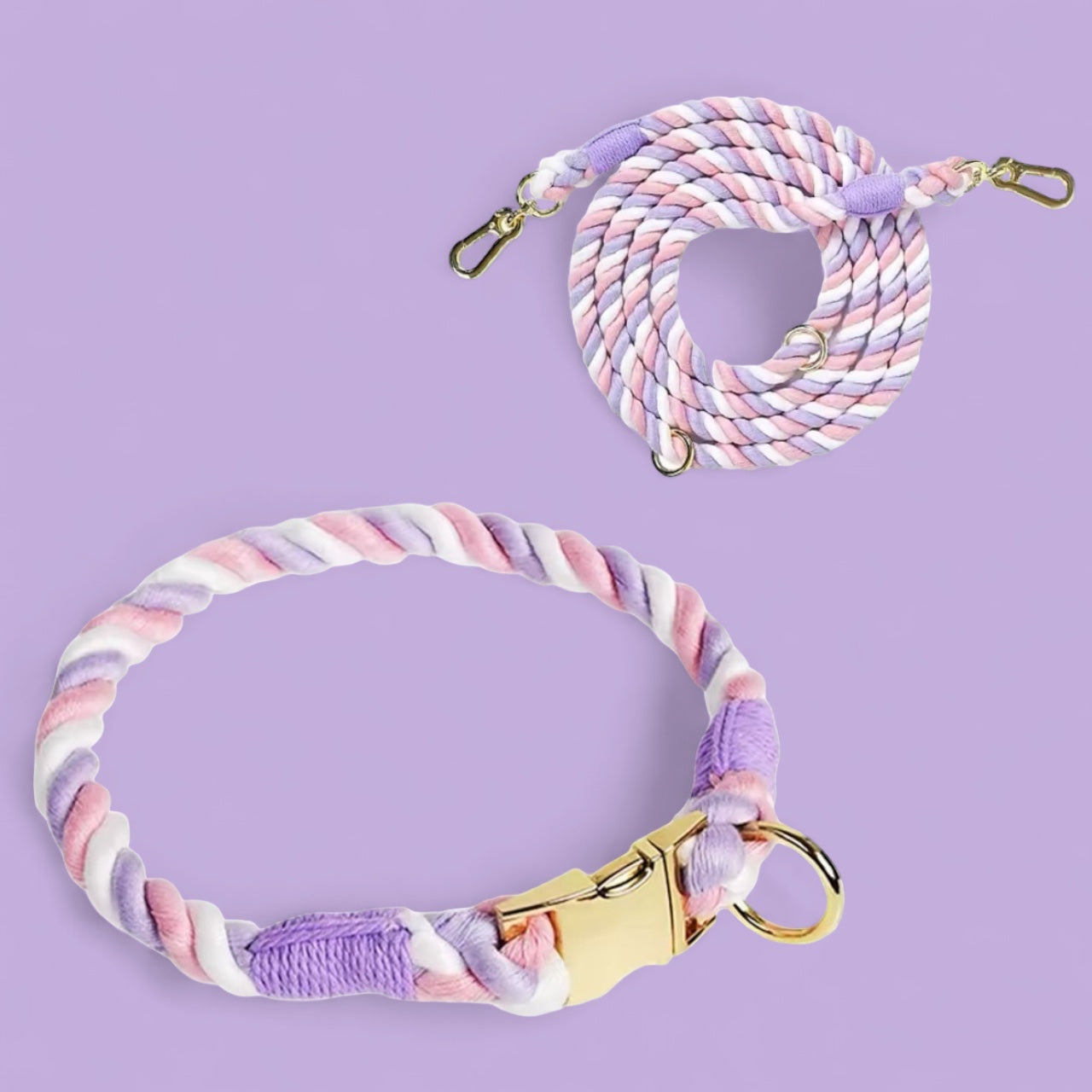 Hundehalsband & Hundeleine LILA CANDY